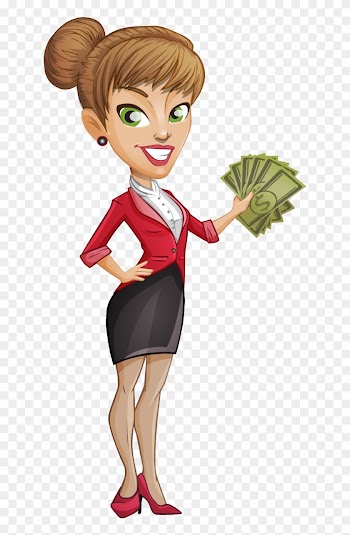 Free To Use &amp; Public Domain Men In Uniform Clip Art - Cartoon Girl Holding Money