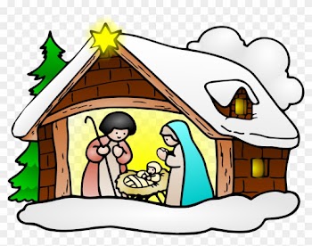 Free To Use Public Domain Christmas Clip Art - Wishing Merry Christmas Nativity