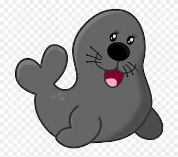 Free To Use Public Domain Seal Clip Art - Baby Seal Shower Curtain