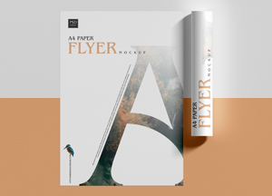Free Top View A4 Paper Flyer Mockup a faper flyer.... flyer. 