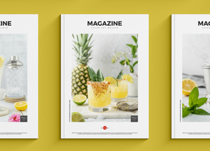 Free Top View Magazine Cover Set Mockup ine magazine mac 