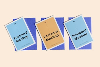 Free Triple Postcard Mockups