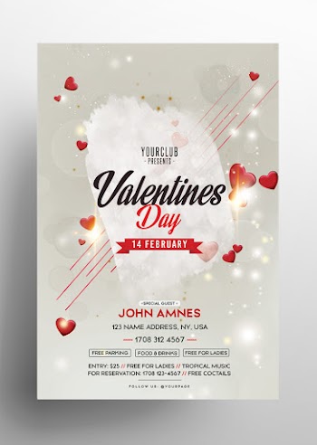 Free Valentine’s Day PSD Flyer Template