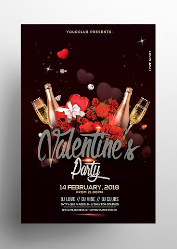 Free Valentine’s Event PSD Flyer Template
