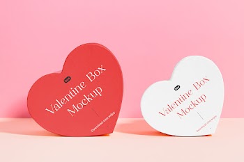 Free Valentines Heartshapped Box Mockups
