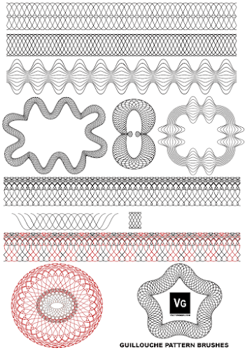 Free Vector Guilloche Patterns Illustrator Brushes