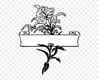 Free Vector Scroll Artwork - Wedding Flowers Clip Art Black And White