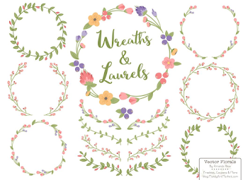 Free Vector Wreaths | Printing | Wreaths, Floral wreath, Flowers