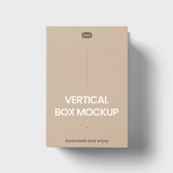 Free Vertical Box Mockup