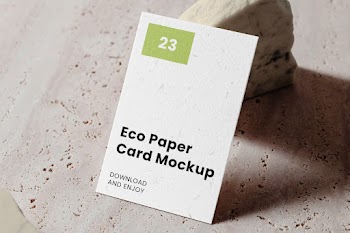 Free Vertical Card on Stones Mockup