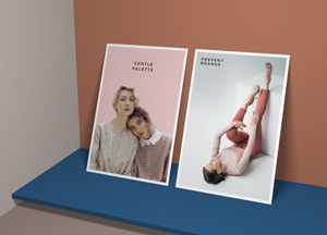 Free Vertical Standing Posters Mockup PSD For Branding resent palefte 