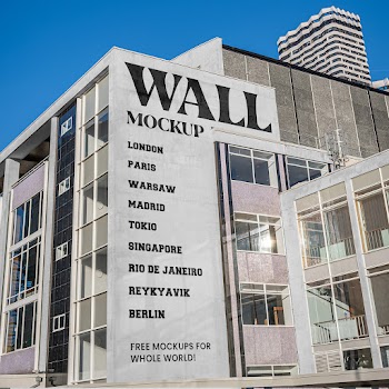 Free Vertical Wall Mockup