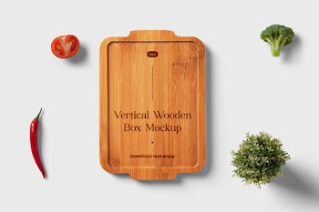 Free Vertical Wooden Desk Mockup