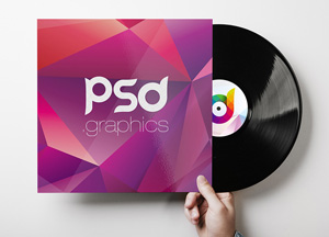 Free Vinyl Record Cover PSD Mockup psd graphics 