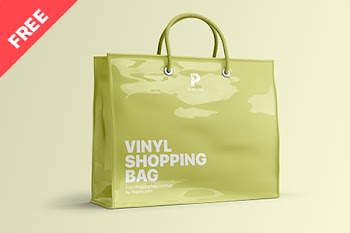 Free Vinyl Shopping Bag Mockup vinyl shopping bag fshopngg o by incom free 