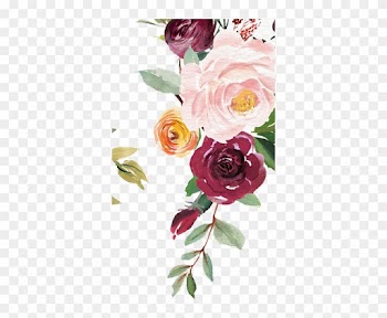 Free Watercolor Floral Clipart Png - Gold And Red Watercolor Flower
