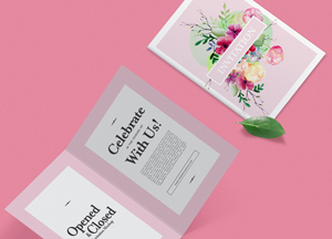 Free Wedding & Greeting Invitation Card Mockup 2018 closed celebrate opened with us! invitation 