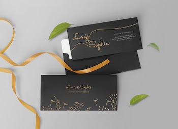 Free Wedding Invitation Mockup louis nvite you to ther wedding on saturday 24th janory 2021 the place, 34-ave modern ha manchester at3 oclock in the aftemoon louis & sophia nvite you to ther wedding 
