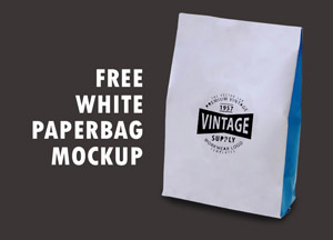 Free White Paperbag Packaging Mockup free white paperbag mockup 1917 vintage supply 