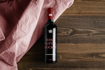 Free Wine with Blanket Mockup