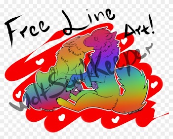 Free Wolf Love Line Art By Wolfsoulkeeper - Art