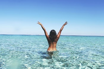Free woman in blue ocean | Free Photo - rawpixel
