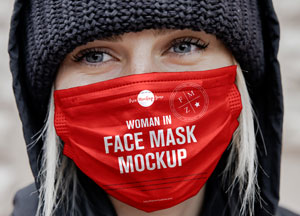 Free Woman in Face Mask Mockup woman in face mask mockup 