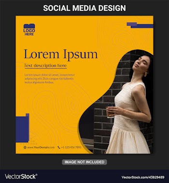 free yellow template social media post design