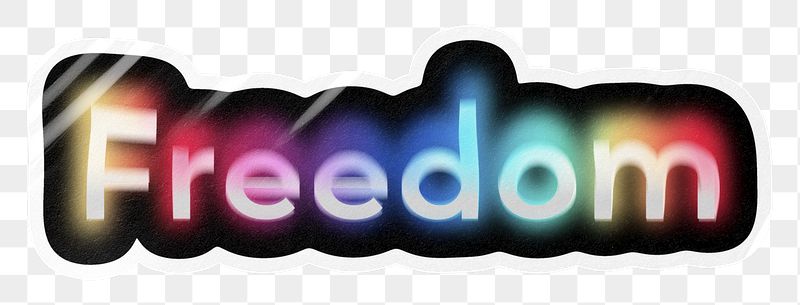 Freedom png word sticker, neon | Free PNG - rawpixel