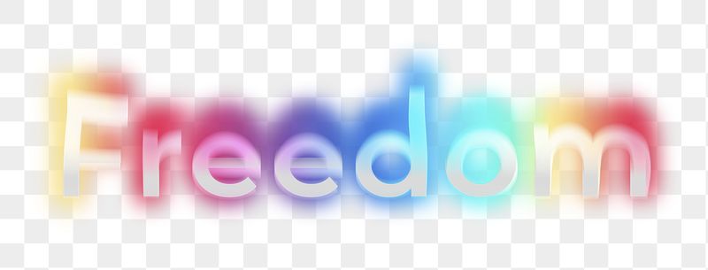 Freedom png word sticker, neon | Free PNG - rawpixel