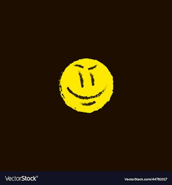freehand yellow grinning emoticon