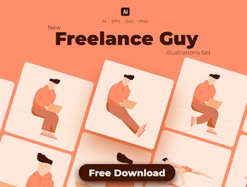 Freelance Guy Illustrations Set