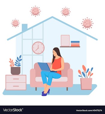freelance woman working on laptop work from home