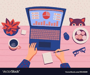freelancer working from home data analysis top