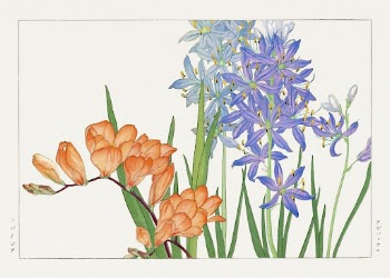 Freesia flower, Japanese woodblock art | Free Photo Illustration - rawpixel