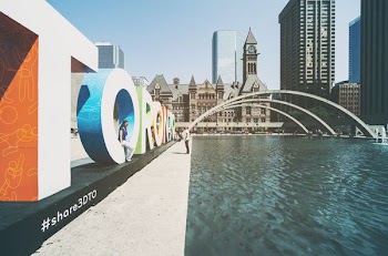 Freestanding Letters Near Fountain