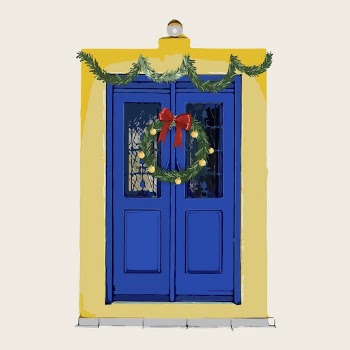 French door clipart, Christmas decorations | Free Photo - rawpixel