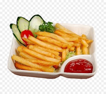 French fries Fish and chips Junk food Potato wedges Hamburger - A tasty snack; fried potato chips 