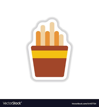 French fries in paper box french fries fast food vector image