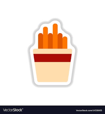 French fries in paper box french fries fast food vector image
