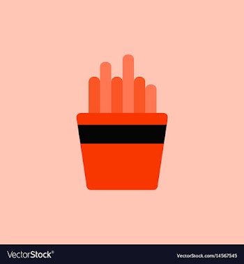 French fries in paper box french fries fast food vector image