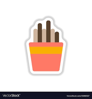 French fries in paper box french fries fast food vector image