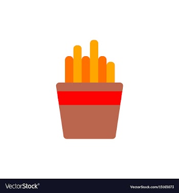 French fries in paper box french fries fast food vector image