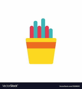 French fries in paper box french fries fast food vector image