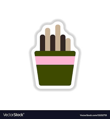 French fries in paper box french fries fast food vector image