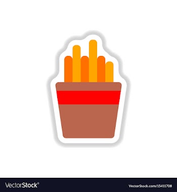 French fries in paper box french fries fast food vector image
