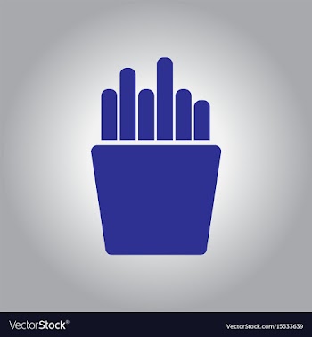 French fries in paper box french fries fast food vector image