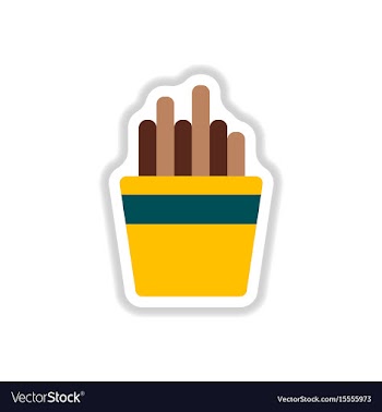 French fries in paper box french fries fast food vector image