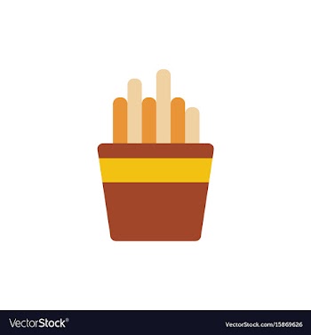 French fries in paper box french fries fast food vector image