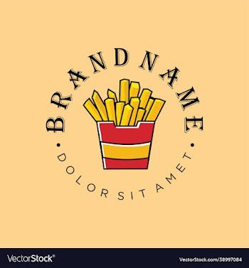 french fries logo for fast food fried potato icon